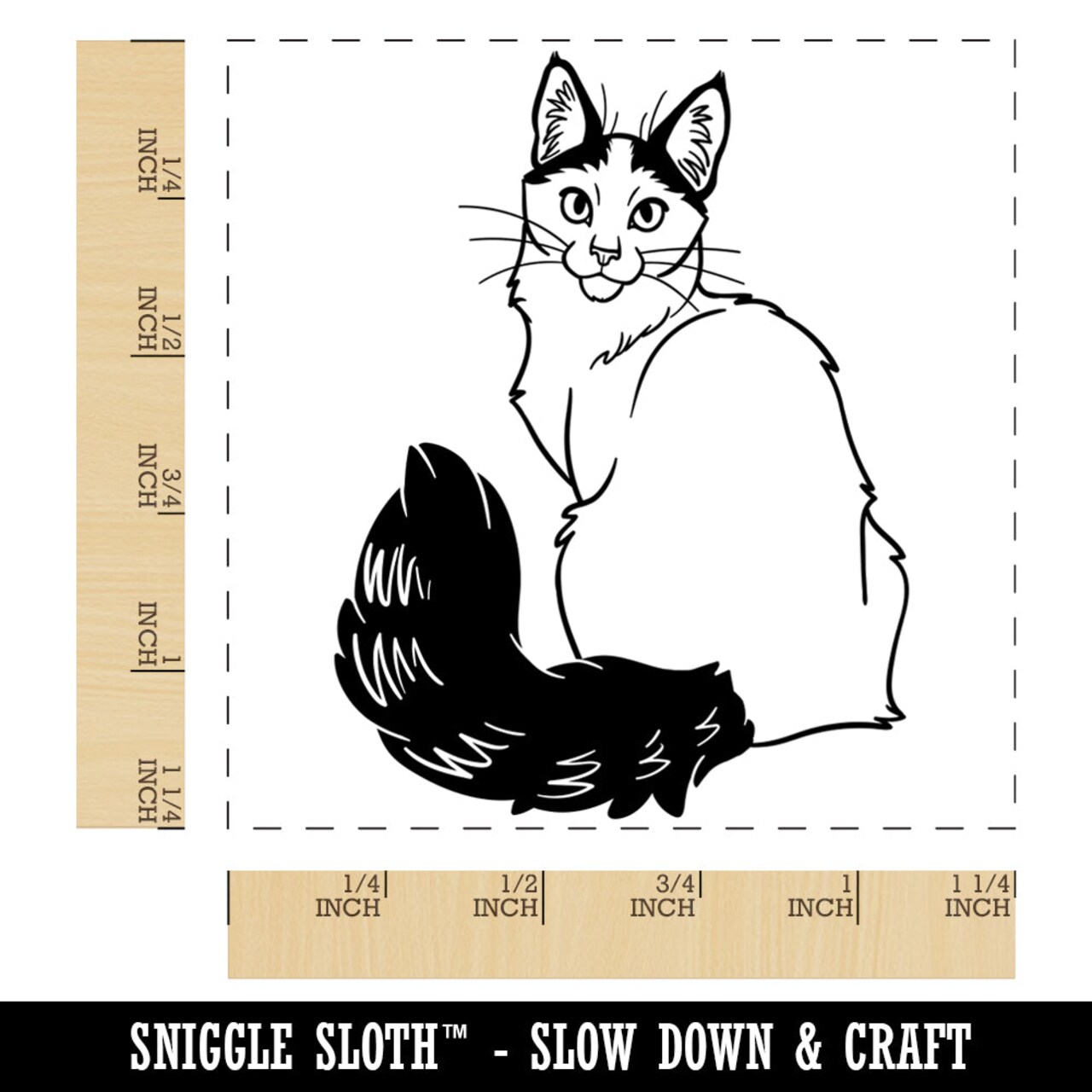 Loving Turkish Van Cat Square Rubber Stamp for Stamping Crafting